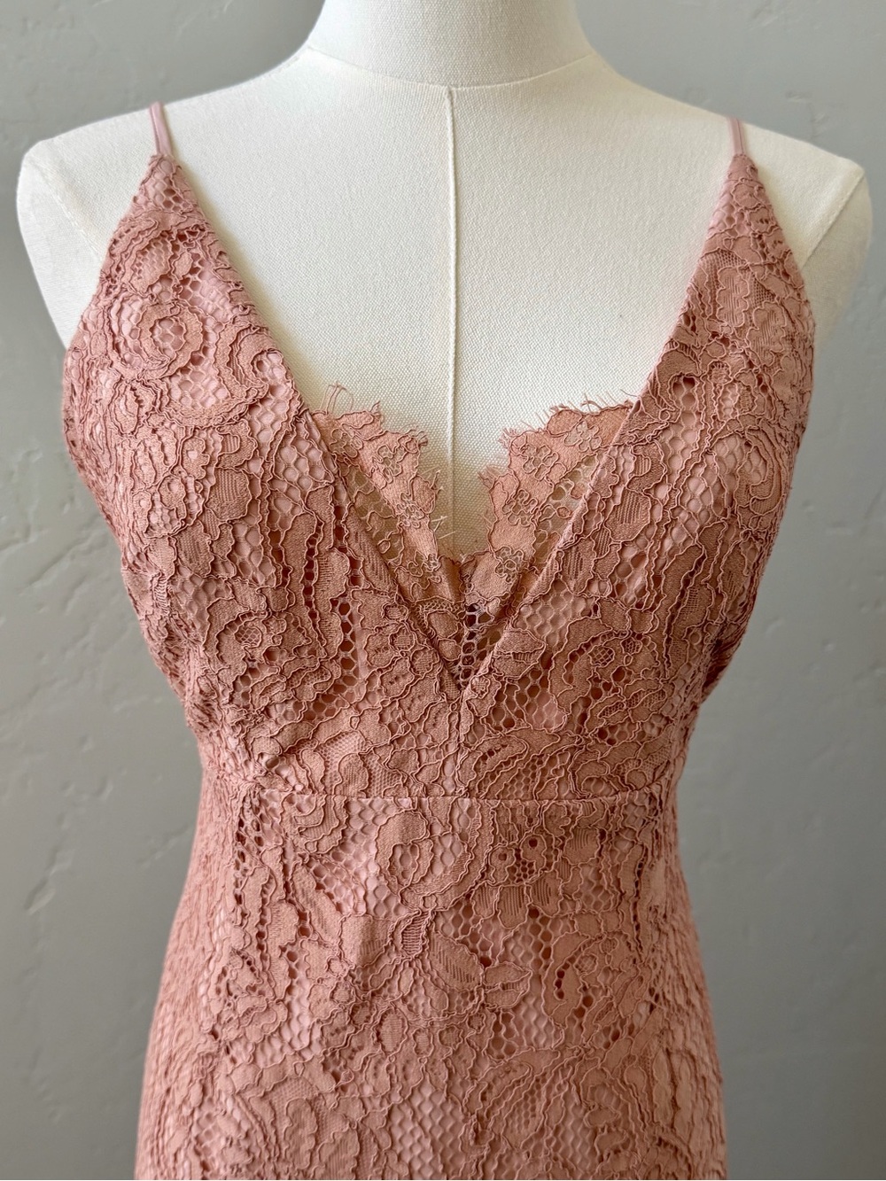 Bardot Gia Lace Midi Dress Blush Pink Wedding Guest Pencil NWT 6 - Picture 6 of 14
